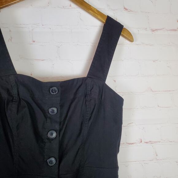 Anthropologie Maeve The Colette Portside Jumpsuit Sz 12 Black Sleeveless Pockets - Picture 10 of 16